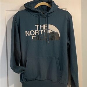 The North Face Mountain Logo Hoodie Blue Size Medium